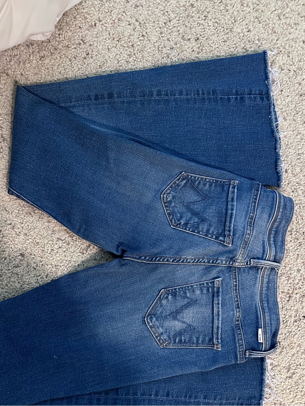 MOTHER High-Rise Wide Leg Jeans in Medium Blue Wash